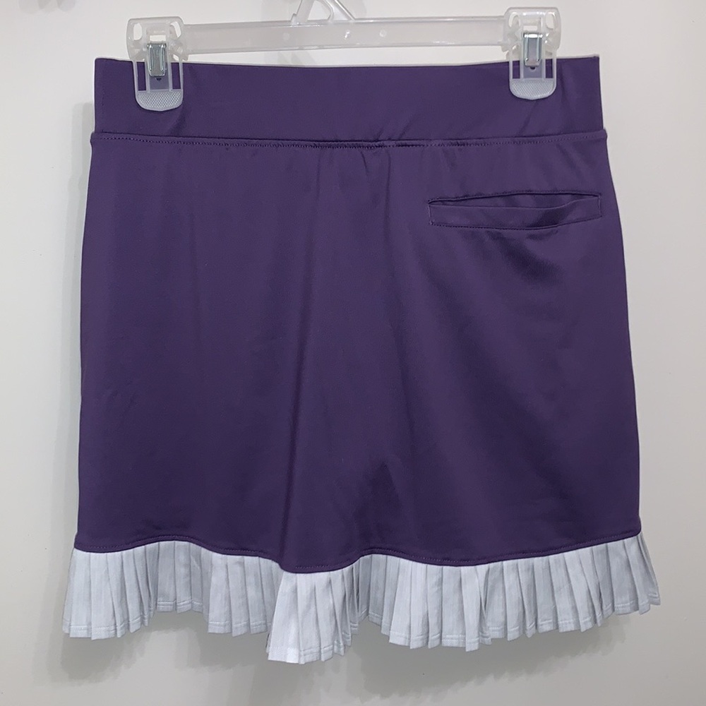 Pebble Beach 2 Pc Golf Top and Skort Abstract Floral Print Purple Gray S - Picture 7 of 11